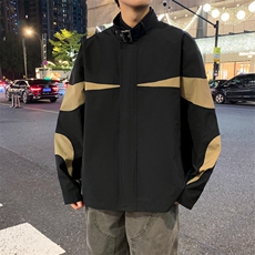 复古撞色拼接立领冲锋衣外套男开衫外套夹克棒球服JK01575-P73，男装夹克，星座308B-2