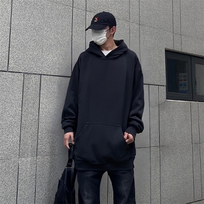 抖音得物高品质二开秋冬美式高街重磅结构辑明线连帽卫衣外套W75,男装卫衣,电商A486