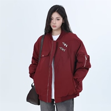美式复古飞行员夹克外套男女潮流冬季宽松夹棉百搭工装棒球服潮酷，男装夹克，星座1210-1