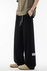 wassuphappy冰丝裤子男款夏季潮牌宽松休闲长裤青少年拼接运动裤，男装休闲裤，电商A073