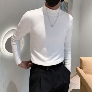 店主风小伙秋冬男士半高领套头长袖针织毛衣男修身301A-1/M68/P38