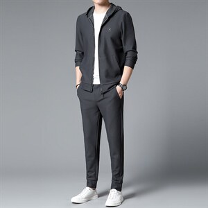 S3100-2钱塘2020-2中青年男士春秋薄款时尚休闲简约卫衣套装P180,男装休闲套装,钱塘207-2