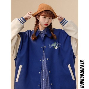 中性风 22秋季美式西海岸潮流翻领棒球服夹克外套G605P85控108图片