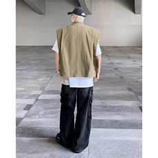 夏季新款无袖牛仔马甲棕色L612P62，男装背心/马甲，星座1116-2