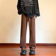 牛仔裤男韩版潮流高街帅毛须个性2024冬季ins直筒长裤RK1299-P48，男装牛仔裤，星座412-2