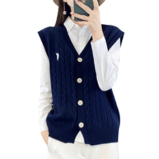 2024秋冬新款羊毛女士V领羊毛背心马甲，女装马甲，润辉羊绒
