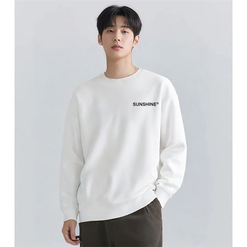 W11男女休闲大码小字母印花圆领长袖卫衣外套学生青少年团队班服，女装短外套，星座115A-3