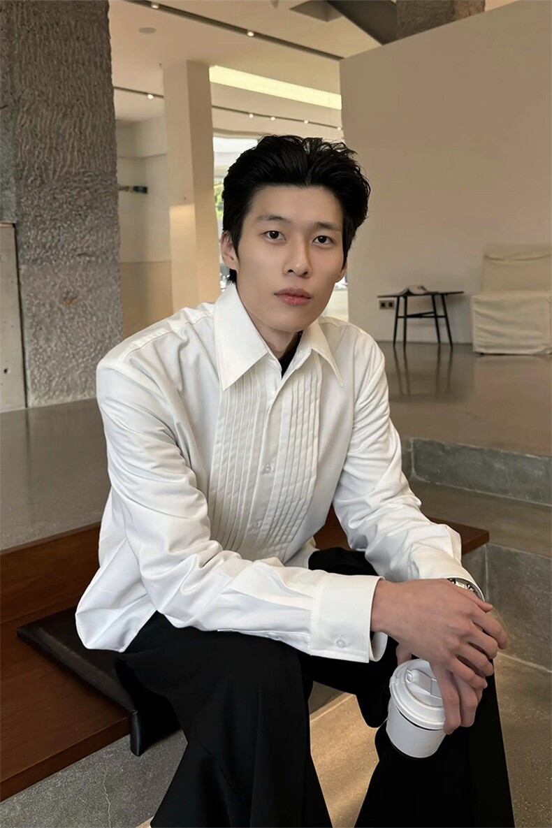 C316CS847P68春装新款长袖衬衫宫廷风衬衣宽松网红直播百搭,男装衬衫,电商C316