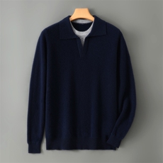 2025年秋季圆领长袖套头青春流行假两件，男装针织衫/毛衣，嘉日羊绒