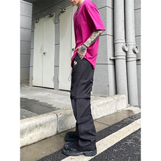 B221美式ins街头hiphop刺绣宽松褶皱休闲裤子LK23123-P60控78，男装休闲裤，电商B221