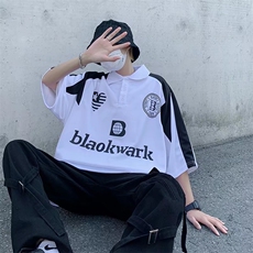 夏季潮牌赛车T恤设计感小众短袖T恤美式高街Polo衫男T1327-P34，男装Polo衫，星座512-2