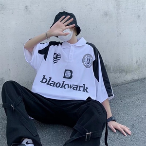 夏季潮牌赛车T恤设计感小众短袖T恤美式高街Polo衫男 T1327-P34图片
