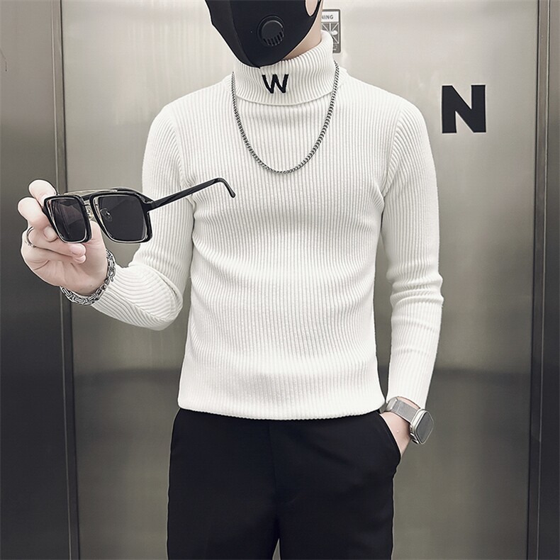 痞帅男士高翻领套头打底毛衣社会小伙店主风301C-M55-特P38控58,男装T恤,星座301C（原B323）