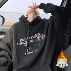 秋冬美式复古重磅500克连帽卫衣刺绣WY3606-P65加绒P70控98控108，男装卫衣，电商B208