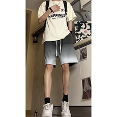 渐变运动短裤情侣宽松直筒五分裤A456特P30，男装牛仔裤，电商A309