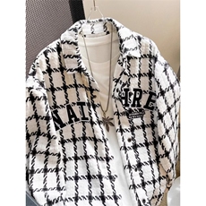 格子外套男春秋季美式复古痞帅夹克潮流高级感宽松上衣XXF008/P58，男装夹克，星座506B