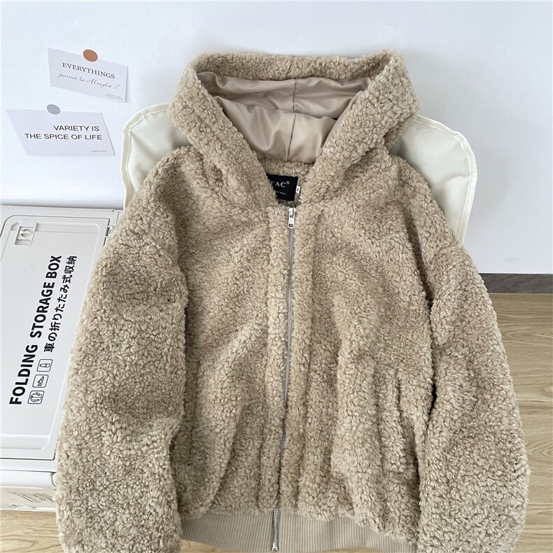 美式复古羊羔毛棉衣男冬季潮加厚慵懒风毛毛棉服痞帅保暖情侣外套,男装棉衣,星座1210-1