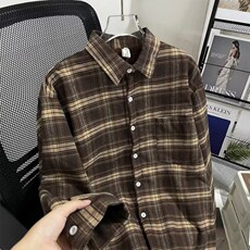 自家图加绒格子衬衫长袖衬衣加厚秋冬新款衬衣XZ212-QCS693-P50，男装衬衫，星座212