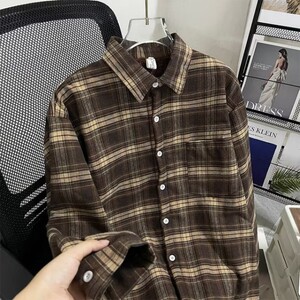 自家图 加绒格子衬衫长袖衬衣加厚秋冬新款衬衣 XZ212-QCS693-P50图片