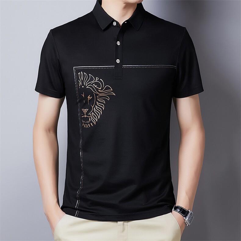 polo衫男2023夏季休闲简约时尚翻领体恤夏天中青年短袖套头衫男士，男装T恤，电商B212（原钱塘6029）