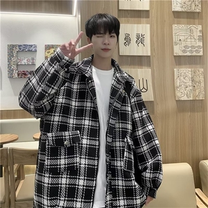 新款格子外套男款日系复古加厚上衣宽松休闲情侣夹克JY6678-P70图片
