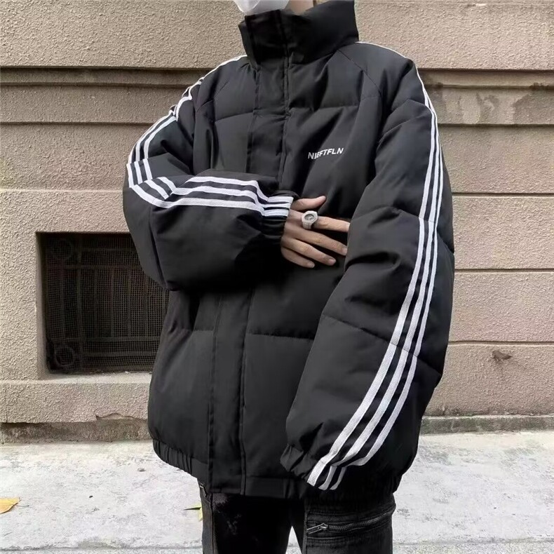 情侣棉服男ins港风2025年新款小众立领设计感宽松棉衣面包服外套,男装棉衣,星座506A
