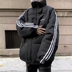 情侣棉服男ins港风2025年新款小众立领设计感宽松棉衣面包服外套，男装棉衣，星座506A