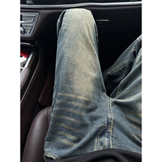 B221美式ins高街暗黑百搭加厚宽松直筒牛仔裤LK24389-特P45控78，男装牛仔裤，电商B221