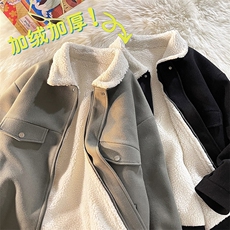 @地毯风呢料港风ins纯色加厚羊羔毛短款保暖棉衣A071-066-P125，男装棉衣，电商A071