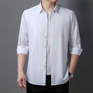 DN92201男式服装2023秋新款衬衫男长袖翻领休闲四季可穿衬衣P63图片