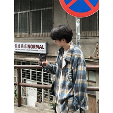 特P35无差价新款百搭长袖时尚春秋格子衬衫-HS2135港风街头，男装衬衫，电商A003