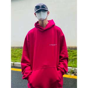 抖音得物 高品质印花连帽卫衣 秋冬装美式宽松连帽纯色卫衣ADL104图片