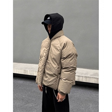 现货MH02-P125设计感无领棉服简约纯色保暖棉衣加厚外套男，男装棉衣，星座1501-3