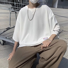 七分袖t恤男夏季薄款短袖港风潮牌宽松休闲大码帅气半袖上衣体恤，男装T恤，星座1210-1