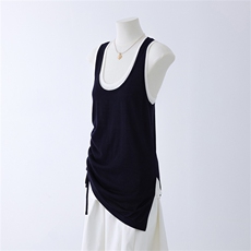 天丝真两件休闲背心，女装针织衫/毛衣，优麦羊绒（原洪叶羊绒）