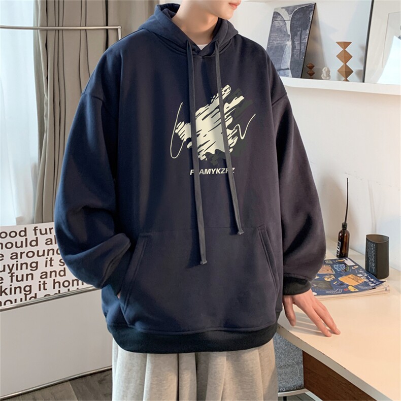 抖音品质秋季320G华棉男士连帽大码印花卫衣WYH517-P45控68,男装卫衣,电商B370