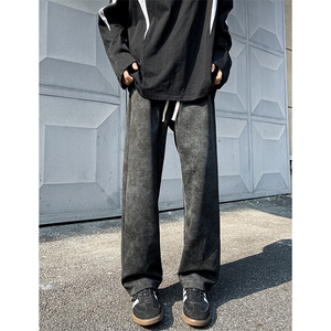 8XL-M 休闲裤男复古做旧扎染卫裤特大码裤男裤脏脏裤K985P50控78图片
