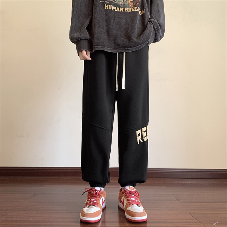 KP609P50港风休闲裤男宽松直筒拖地裤束脚裤卫裤,男装休闲裤,星座1204-3