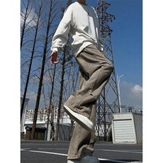 解构褶皱弯刀牛仔裤男秋季新款2025水洗工装裤子-A2186TP55，男装牛仔裤，电商B241