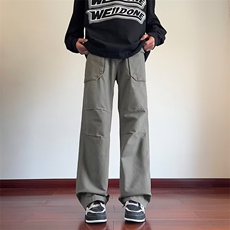 美式直筒复古宽松休闲裤夏季新款情侣痞帅工装裤子男K525-5/P50，男装工装外套，星座506
