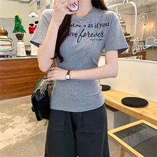 TT064-P35短袖t恤女夏2025新款印花短款正肩圆领韩版上衣，男装T恤，星座911-3