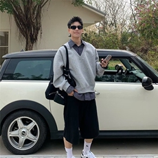 秋冬假两件衬衫领卫衣男韩系时尚上衣潮男宽松百搭套头衣服，男装衬衫，星座506A