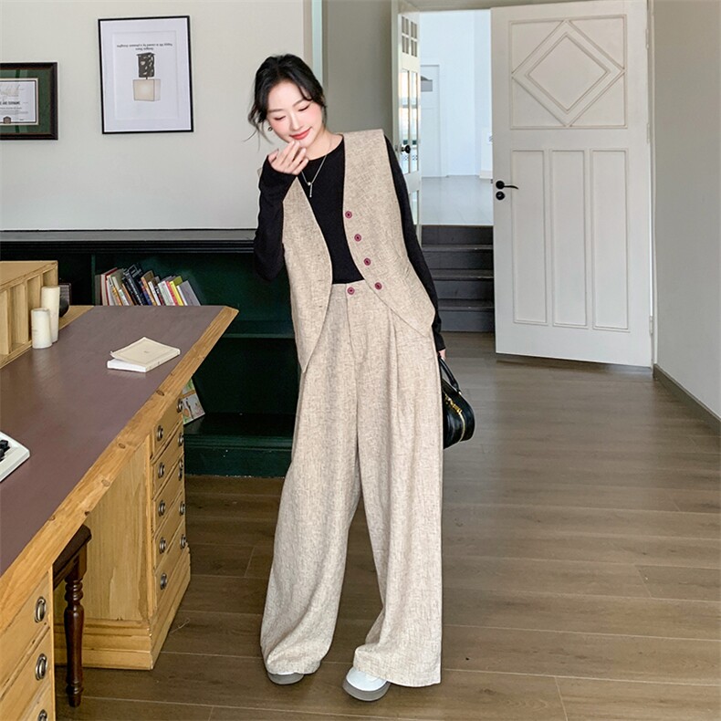 时尚套装显瘦秋冬休闲秋季针织背带裤套装西装春秋牛仔直筒外穿,女装套装/套裙,2C095
