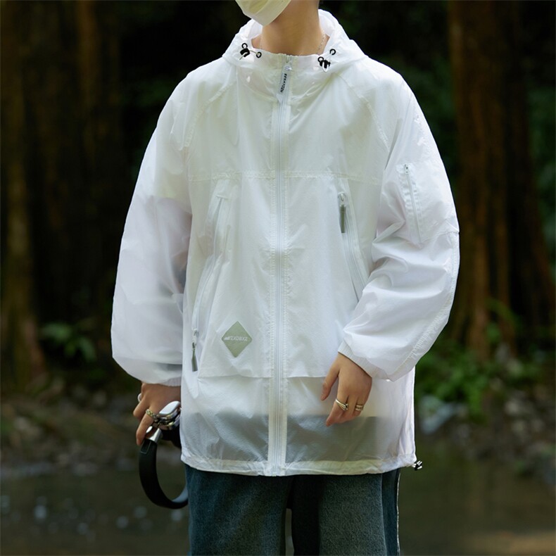 夏款男连帽防晒衣工装拉链口袋贴标夹克外套FS152 P50图片
