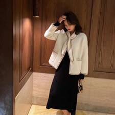 新款兔耳朵水晶貂外套，黑白两个色，有质感，其它，CHERRY·印