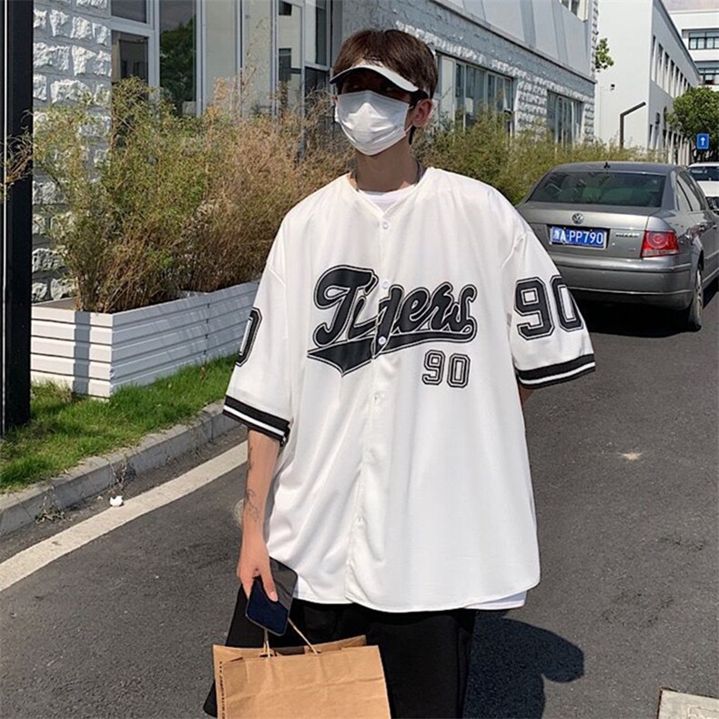 2025夏新款男潮流宽松胶印印花男士短袖t恤 T601 P35图片