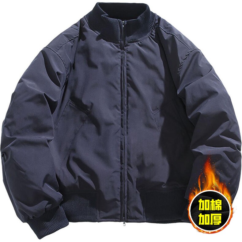 现货冬季美拉德立领飞行夹克廓形高街棒球服加棉加厚棉衣外套，男装夹克，电商A486-1