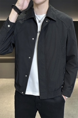 翻领夹克2025秋装纯色帅外套男装机车服JK9212P95控138，男装夹克，星座914