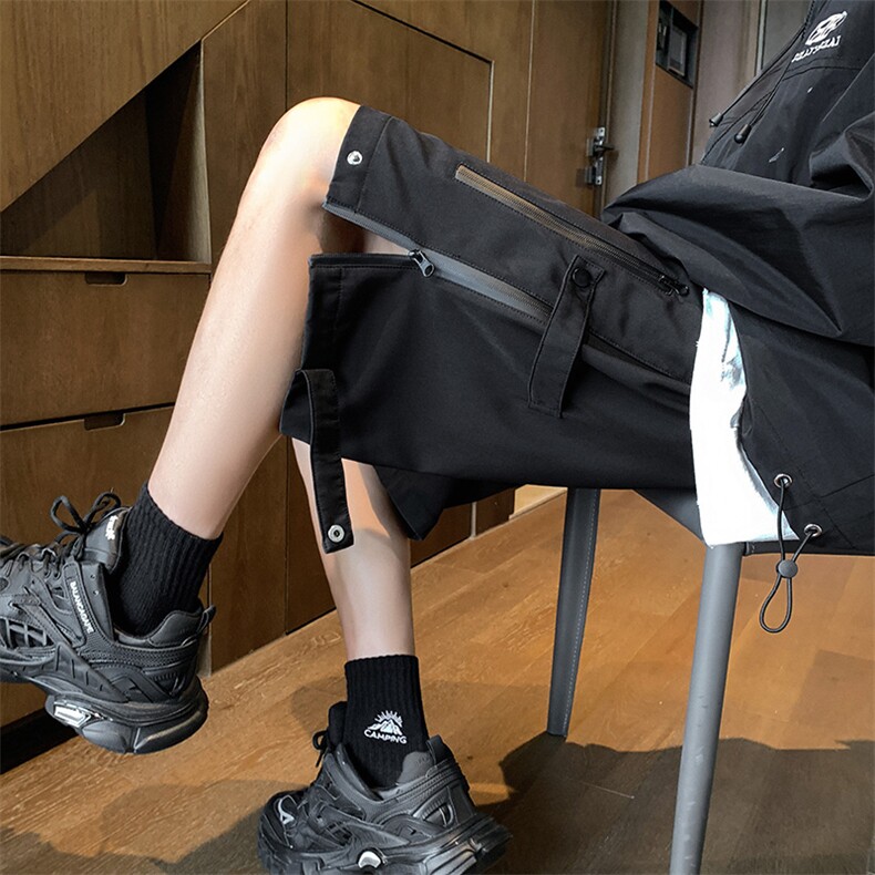 K8082/P38抖音品质防水冲锋裤短裤男五分裤宽松大码休闲短裤中裤,男装牛仔裤,电商A141