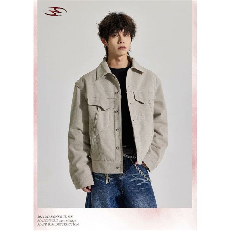 W9497-P95网图现货美式高街立领高品质夹克外套百搭休闲复古,男装夹克,星座1608-2